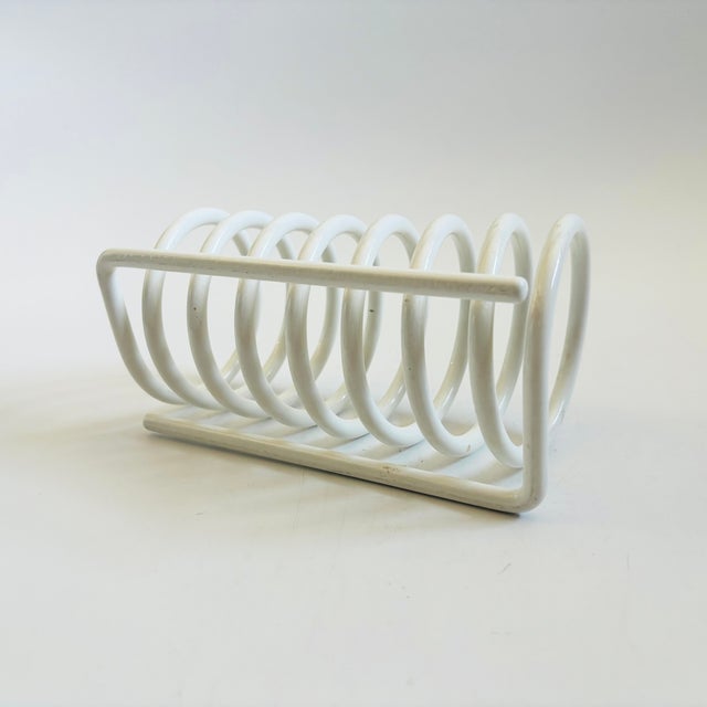 Vintage White Metal Coil Letter Holder For Sale - Image 9 of 9