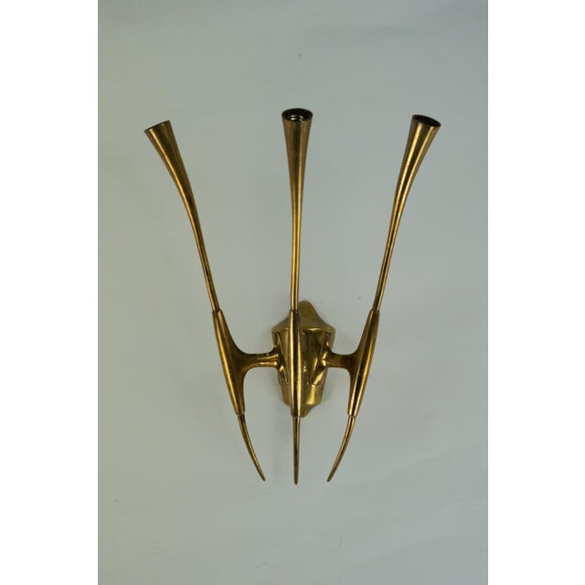 Single Brass Wall Sconce by Oscar Torlasco for Lumi Milano, Italy, 1950s For Sale - Image 13 of 16