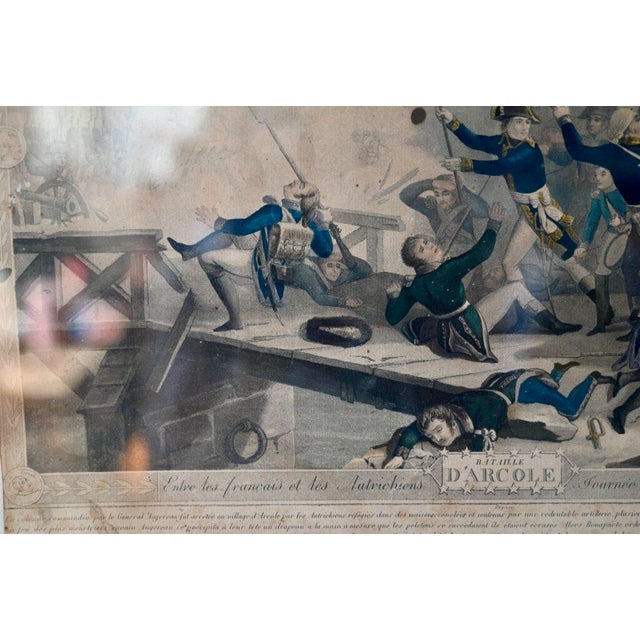 Traditional Napoleon at the Battle of Arcole, 1800s, Colored Lithograph For Sale - Image 3 of 8