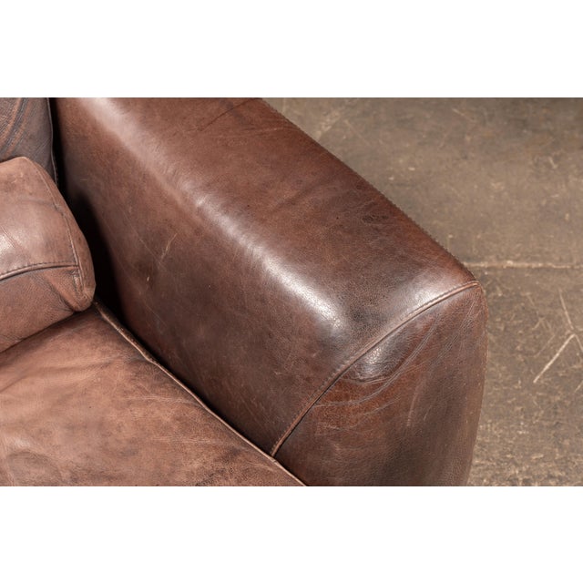 Late 20th Century Overstuffed Leather Lounge Chair in Brown by Incanto Divani For Sale - Image 10 of 12