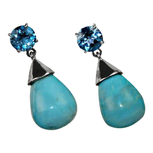 Sleeping Beauty and Apatite Dangle Earrings - 2 Pieces