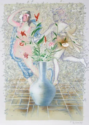 Rainer Gross, "Lilies, Carnations & Stones," Print