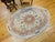 Ivory Vintage Oval Shaped Persian Tabriz Rug, Hand-Knotted Wool & Silk, Floral Pattern, Ivory & Pale Pink, 3x5 For Sale - Image 8 of 8