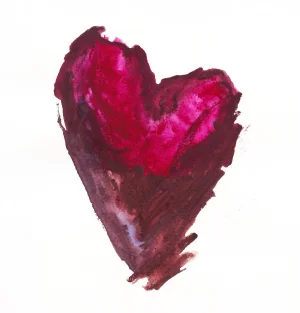 Painted Heart Print - 20" X 20"