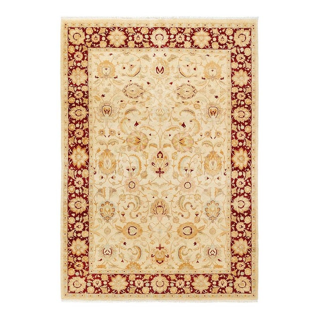 Mogul Collection Hand-Knotted Area Rug - Ivory 6' 2" x 8' 9" For Sale - Image 4 of 4