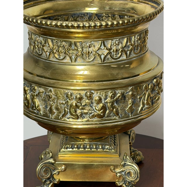 1880s French Empire Style Rococo Revival Victorian Jardiniere W/Original Liner For Sale In Charlotte - Image 6 of 13