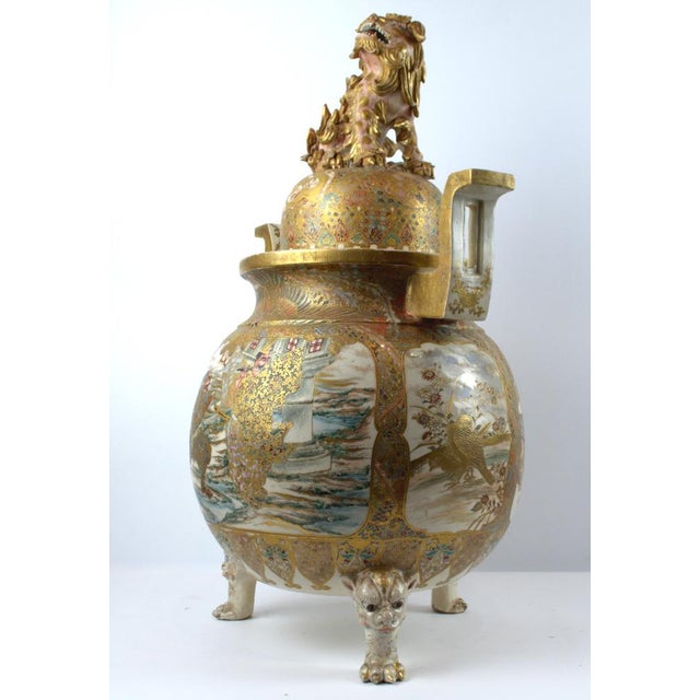 Large Japanese Meiji Porcelain Satsuma Vase For Sale - Image 4 of 18