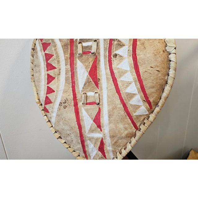 African Maasai Leather Mask Shield, 1950s For Sale - Image 4 of 8