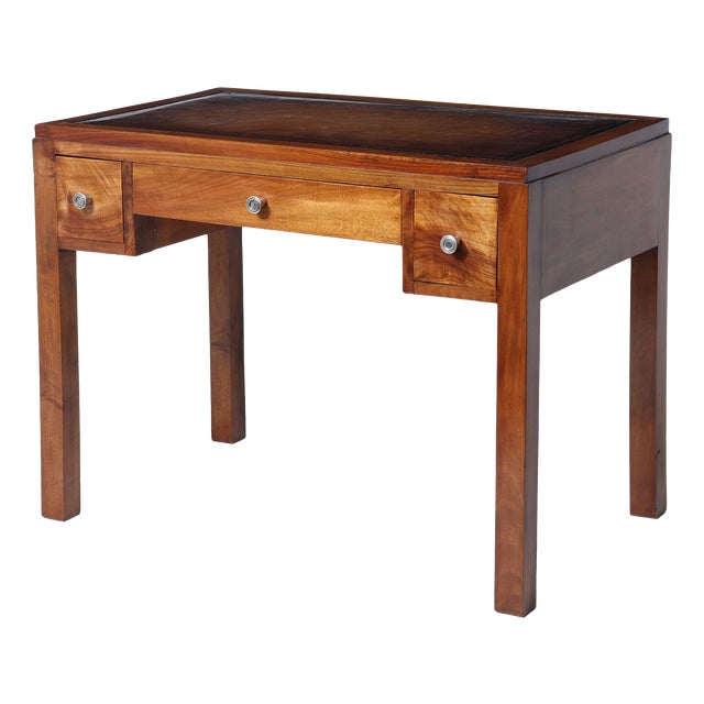 French Art Deco Walnut Writing Desk, 1930 For Sale