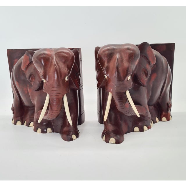 Wood Carved Bookends, 1960s-1980s, Set of 2 For Sale - Image 7 of 9