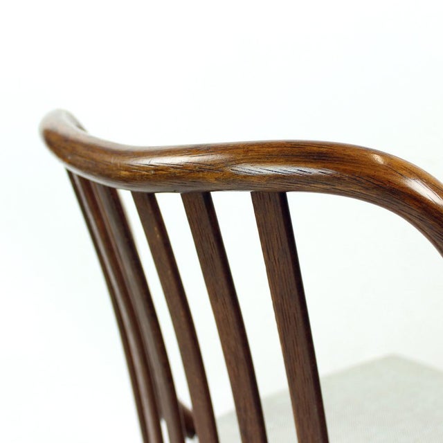 Dining Chairs in Bent Dark Oak from Jitona, Former Czechoslovakia, 1960s, Set of 4 For Sale - Image 9 of 15
