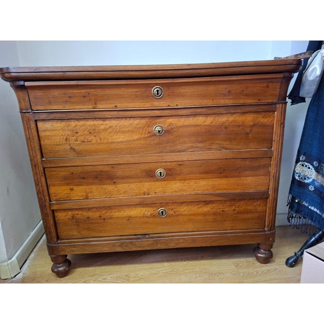 19th Century Piedmontese Walnut Chest of Drawers, 1850 For Sale - Image 10 of 14
