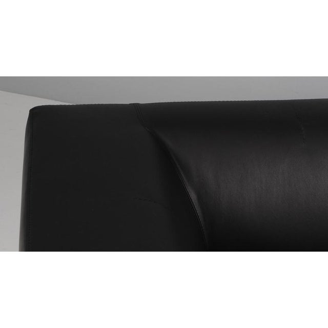 Black Delphi 3-Seater Sofa in Black Leather and Steel by Hannes Wettstein, 2000s For Sale - Image 8 of 11