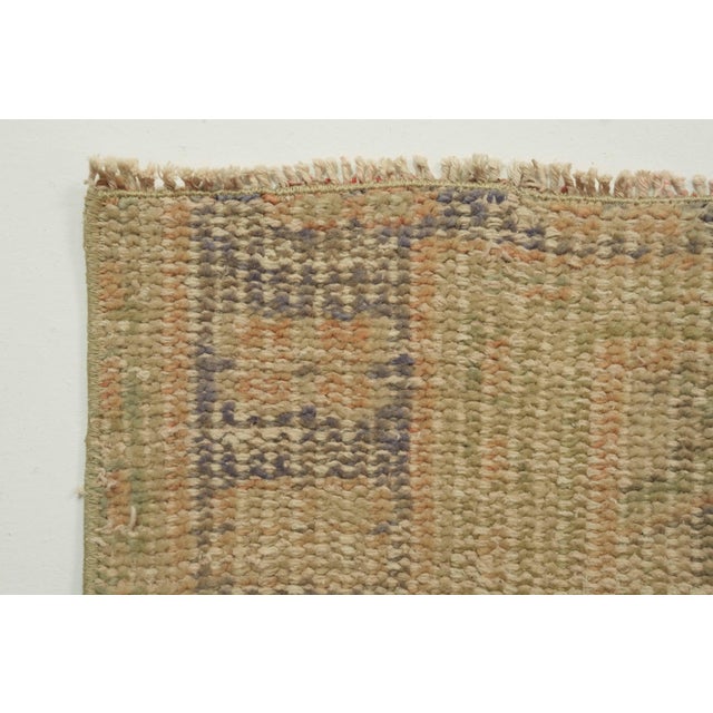 1970s Vintage Turkish Handmade Wool Cotton Pink Area Rug For Sale In San Francisco - Image 6 of 12
