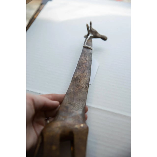 1970s Vintage African Bronze Alloy Giraffe For Sale - Image 5 of 10