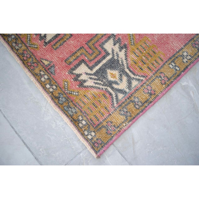 Textile 1970s Hand Knotted Turkish Runner - 1'7" X 3'1" For Sale - Image 7 of 8