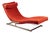 1960s Modernist "Bradfield" Upholstered Chaise Lounge in Red by Merrow For Sale