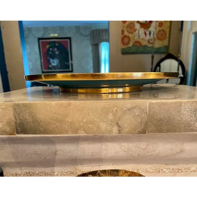 Bright Cloisonné Plate With Cranes and Flowers Origin: China Age: Unknown. Possibly less than 25 years old. Height: 0.75”...