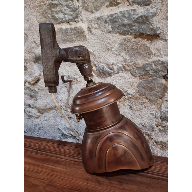 Art Deco Copper Wall Lamp with Prismatic Glass Reflector, 1920s For Sale - Image 10 of 18