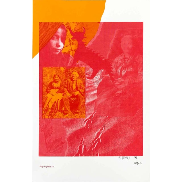 1990s "Step Lightly #2" Abstract Numbered Lithograph by Rebecca Baird For Sale