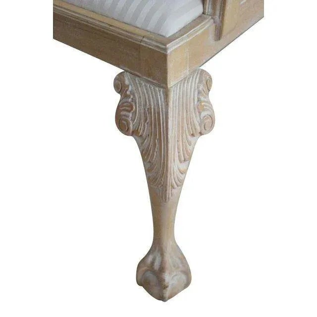 Shabby Chic Chippendale Whitewash Armchairs - a Pair For Sale - Image 3 of 3