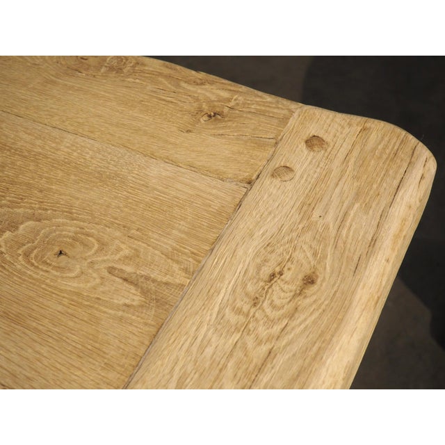 Antique French Bleached Oak Beam Stretcher Dining Table, Late 19th Century For Sale In Dallas - Image 6 of 18