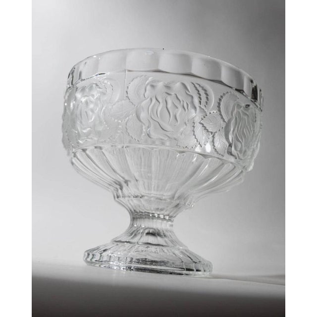 Vintage Footed Bowl in Floral Pressed Glass, 1960s For Sale - Image 6 of 12