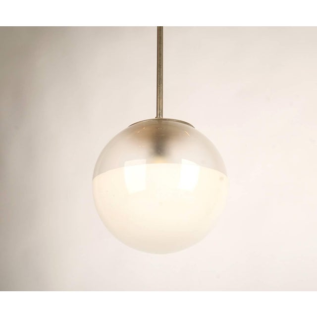 Bauhaus Bauhaus Opaline Glass Globe Ceiling Lamp, 1930s For Sale - Image 3 of 4