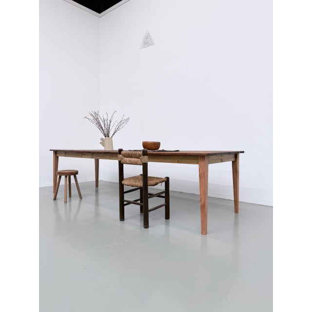 Wood Vintage Farmhouse Table in Pine, 1950s For Sale - Image 7 of 18
