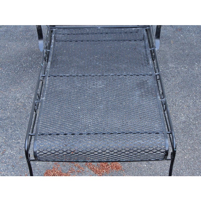 Vintage Wrought Iron Outdoor Patio Chaise Lounge For Sale - Image 10 of 18
