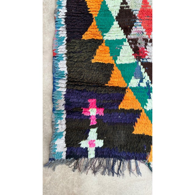 1990s Moroccan Vintage Boujad Rug - 3'5" X 8'5" Ft For Sale - Image 5 of 11