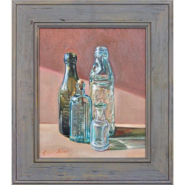 Elin Sian Blake, Chemist Shop Bottle, Oil Painting, 21st Century For Sale