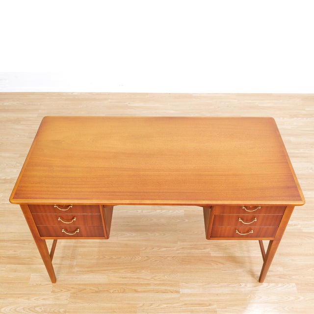 1960s 1960s Danish Modern Mahogany Desk For Sale - Image 5 of 12