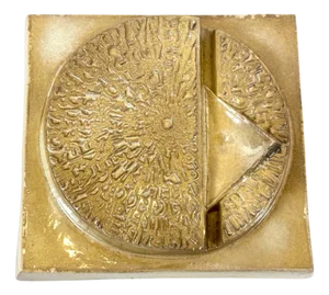 Mid-Century Abstract Wall Relief in Ceramic Signed e.w., 1970s
