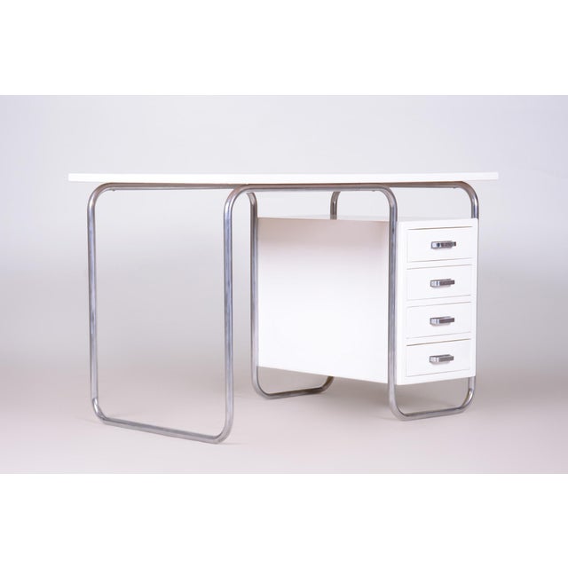 Metal Bauhaus Writing Desk from Robert Slezak, Czechia, 1930s For Sale - Image 7 of 13