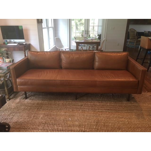 West Elm Axel Leather Sofa Chairish