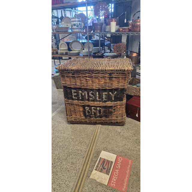 Antique Commercial Wicker Hamper For Sale - Image 4 of 4