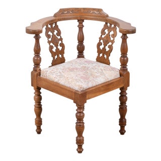 Vintage Danish Oak Corner Chair, 1940s For Sale