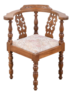 Vintage Danish Oak Corner Chair, 1940s