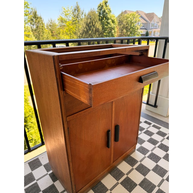 Mid-Century Modern Tambour Top Ophthalmic Medical Cabinet in Oak For Sale - Image 6 of 8