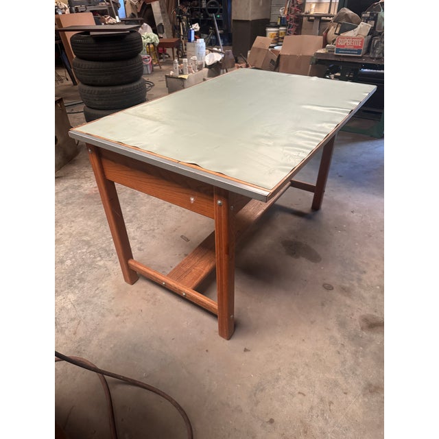 1960s Vintage Solid Oak Mayline Drafting Table With Topper For Sale - Image 11 of 14