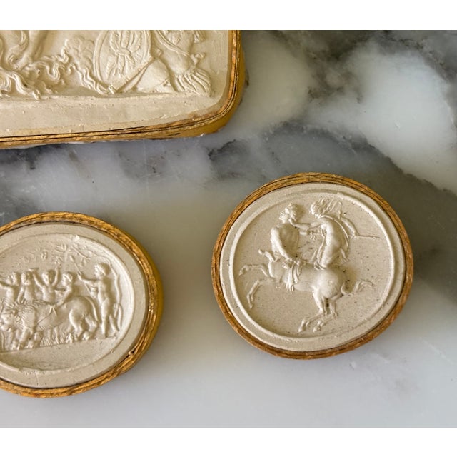Antique Italian Grand Tour Plaster Intaglios - Set of 5 (Group #9) For Sale - Image 9 of 10