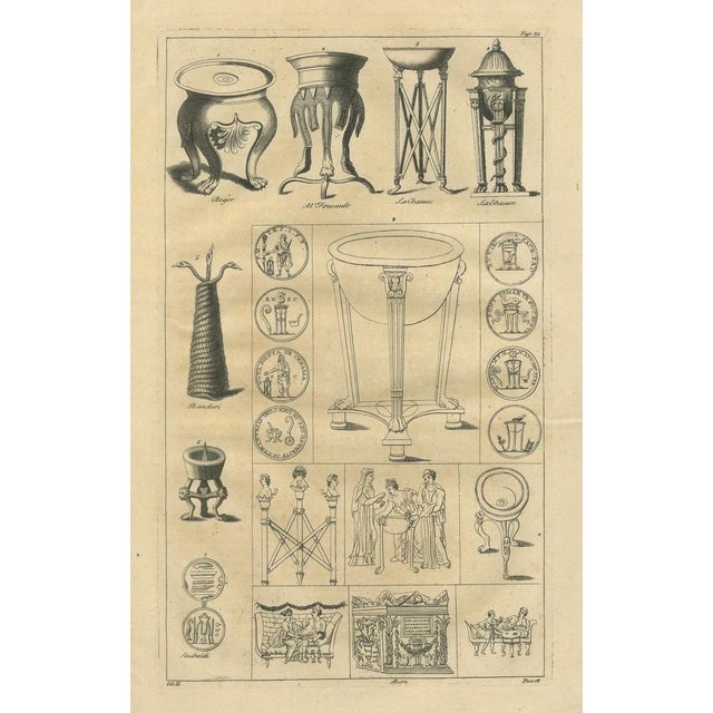 Early 18th Century Bernard de Montfaucon, Roman Ritual Vessels & Antiquities, 1721, Engraving For Sale - Image 5 of 10