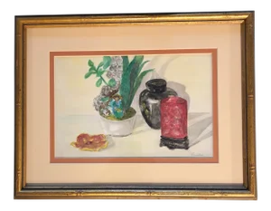 Vintage Original Still Life 1940’s Watercolor Signed