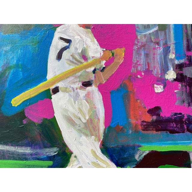 Contemporary Expressionist Figurative Sport Painting of a Baseball Player For Sale - Image 4 of 5