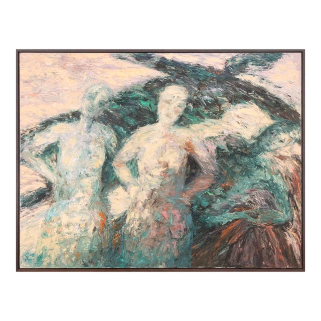 Marcia Godosky Figural Abstraction Oil on Canvas For Sale