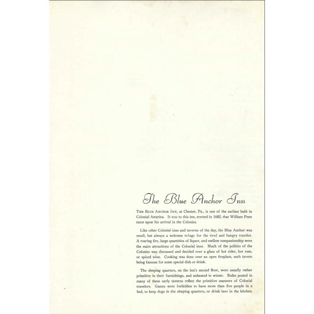 Traditional 1948 Barbizon Restaurant Hotel Menu Blue Anchor Inn For Sale - Image 3 of 3