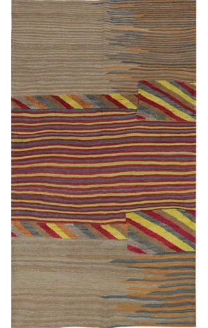 Handwoven Scandinavian Style Persian Kilim Area Rug 3'8"×6'7"