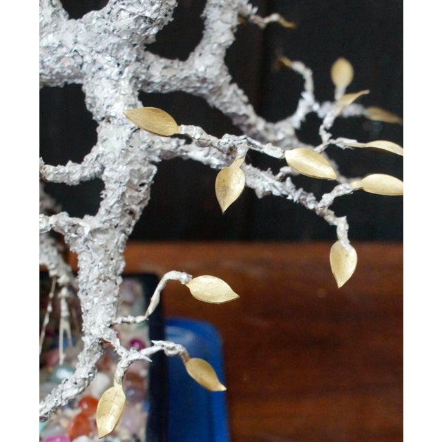 Vintage Silver Solder Gemstone Bonsai Tree, 1970s For Sale - Image 9 of 11