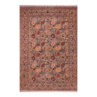 1990's Floral Pak-Persian Gray/Gray Wool Rug - 9'0'' X 12'7'' For Sale